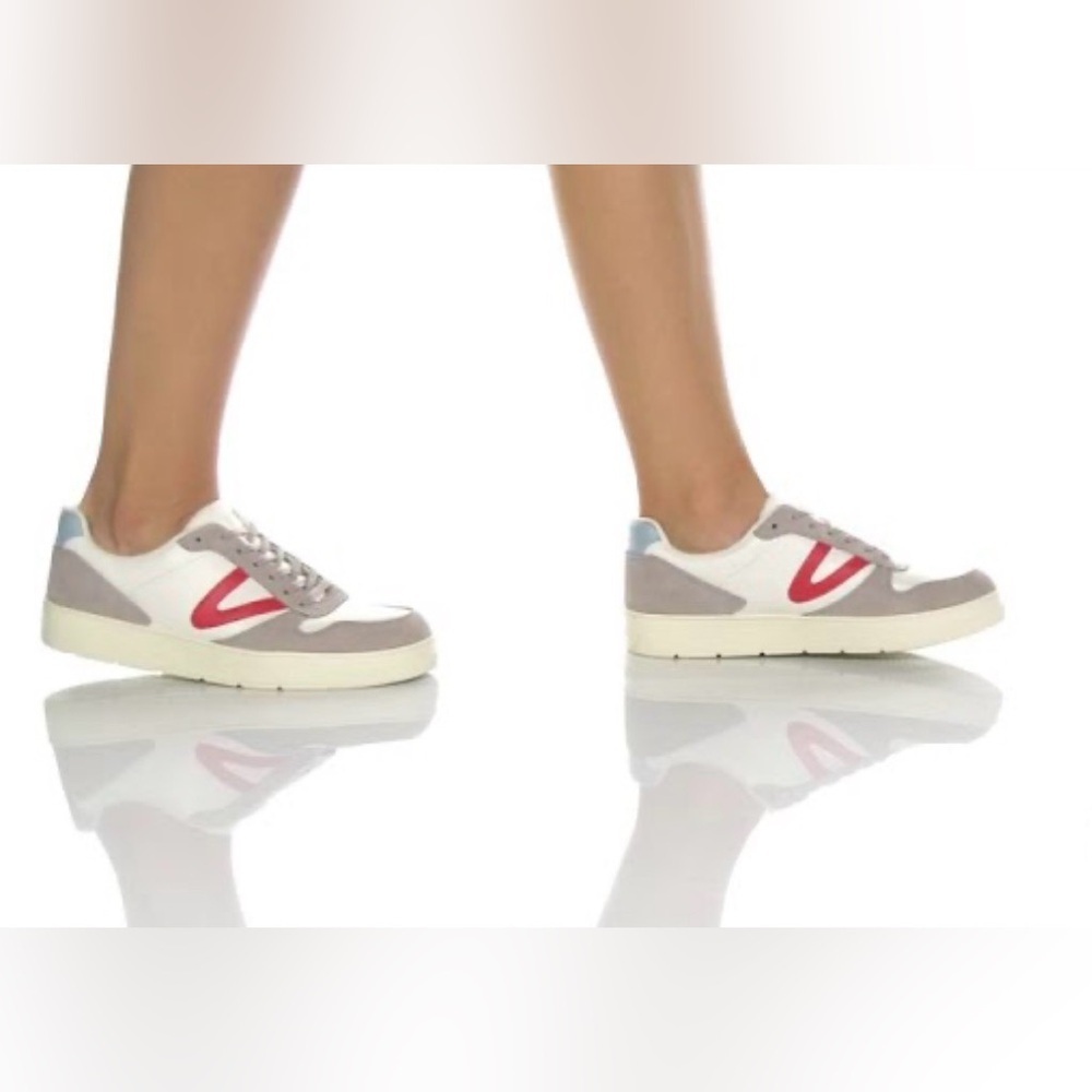 Tretorn Women’s Harley 2 Lace Up Sneakers White Red Gray Size 10